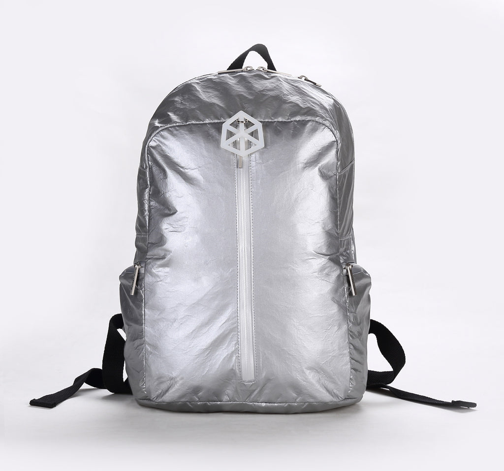 Backpack Large / Silver Black-TIMELINE Waterproof Paper Backpack by Lifeix