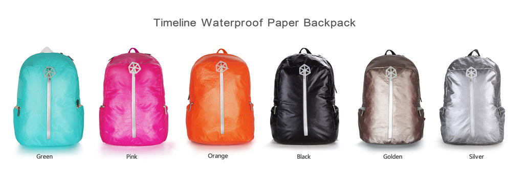 Backpack Gold-TIMELINE Waterproof Paper Backpack by Lifeix